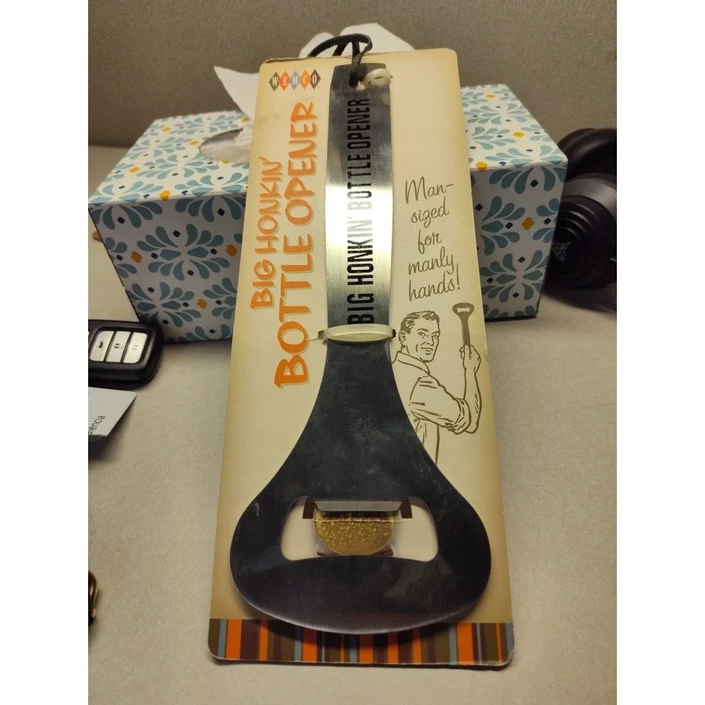 NOS Vintage BIG HONKIN' BOTTLE OPENER Honking STAINLESS STEEL 10 Inches Long 10
